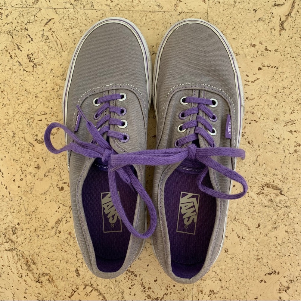 Vans Gray and Purple Kids Size 3